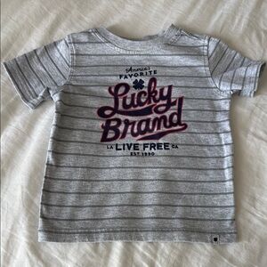 Lucky Brand Gray Striped Kids T-Shirt - NEW
